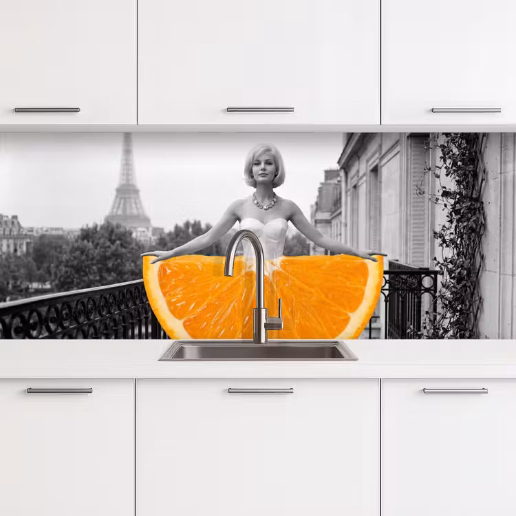 Keuken achterwand - Sinaasappel - Eiffeltoren - Vrouw — 4