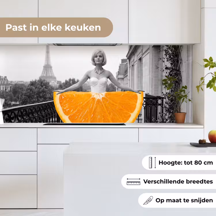 Keuken achterwand - Sinaasappel - Eiffeltoren - Vrouw — 7