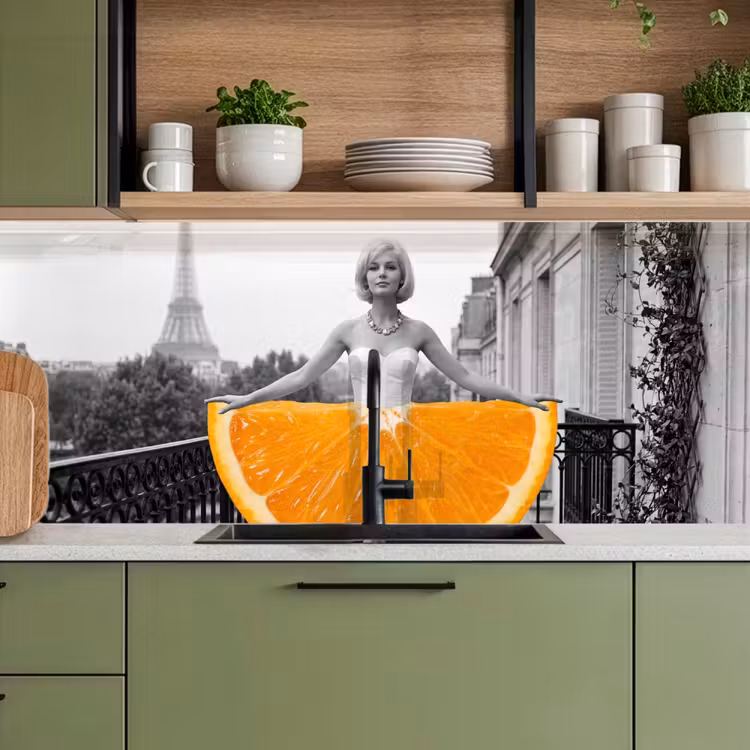 Keuken achterwand - Sinaasappel - Eiffeltoren - Vrouw — 8