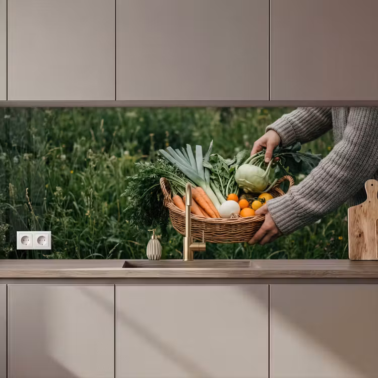 Keuken achterwand - Veld - Groenten - Biologisch - Oogst — 1