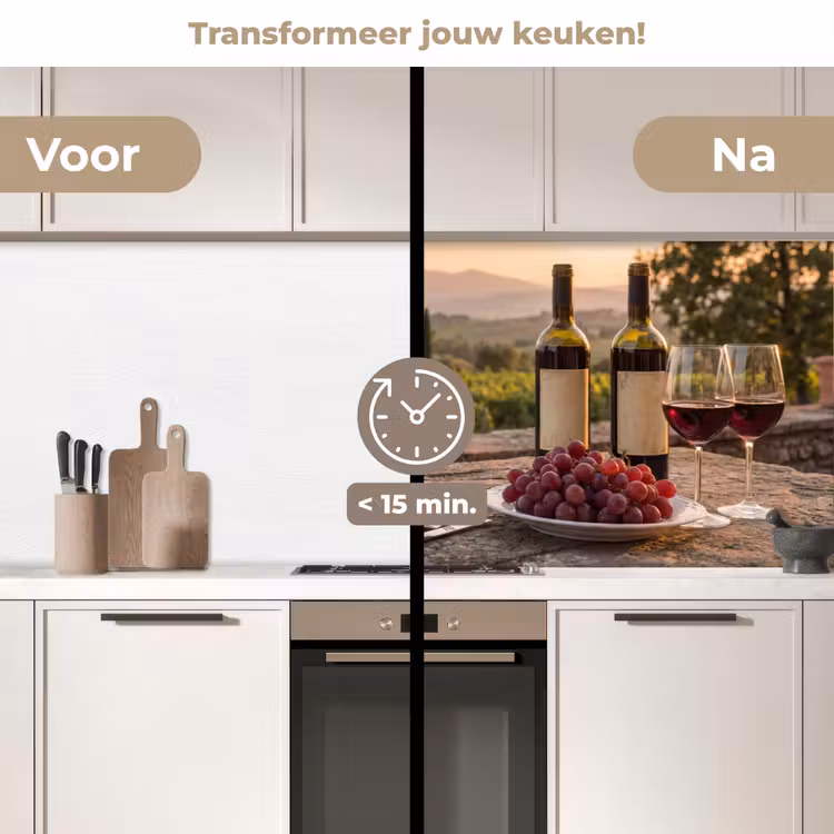 Keuken achterwand - Wijn - Glazen - Druiven - Wijngaard — 3
