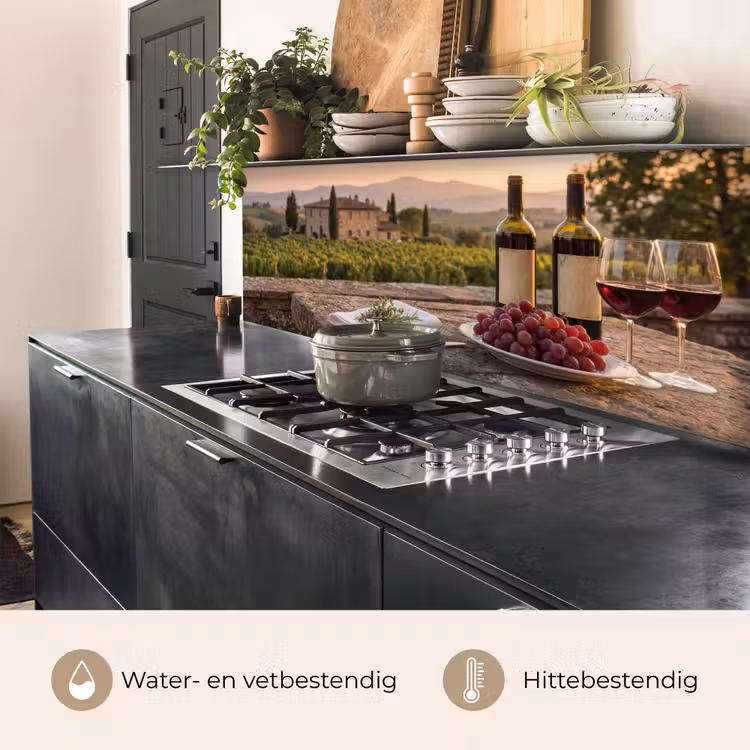 Keuken achterwand - Wijn - Glazen - Druiven - Wijngaard — 5