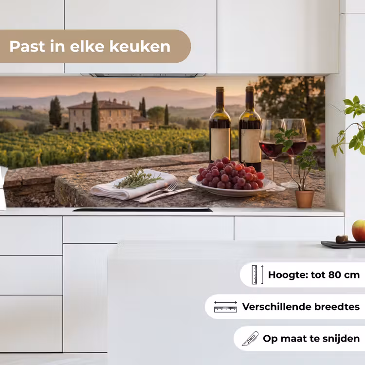 Keuken achterwand - Wijn - Glazen - Druiven - Wijngaard — 7