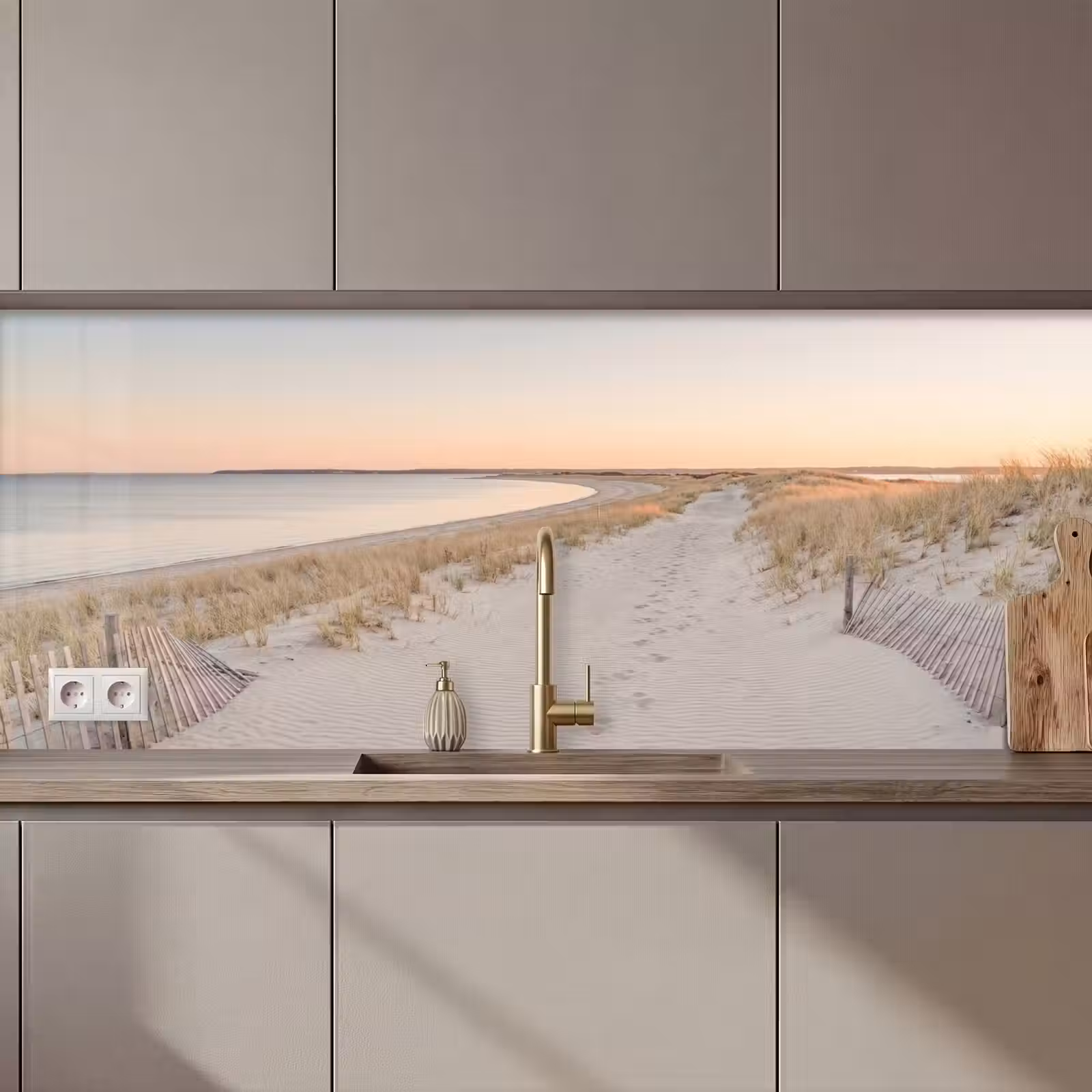 Keuken achterwand - Kustlijn - Horizon - Hek — 1