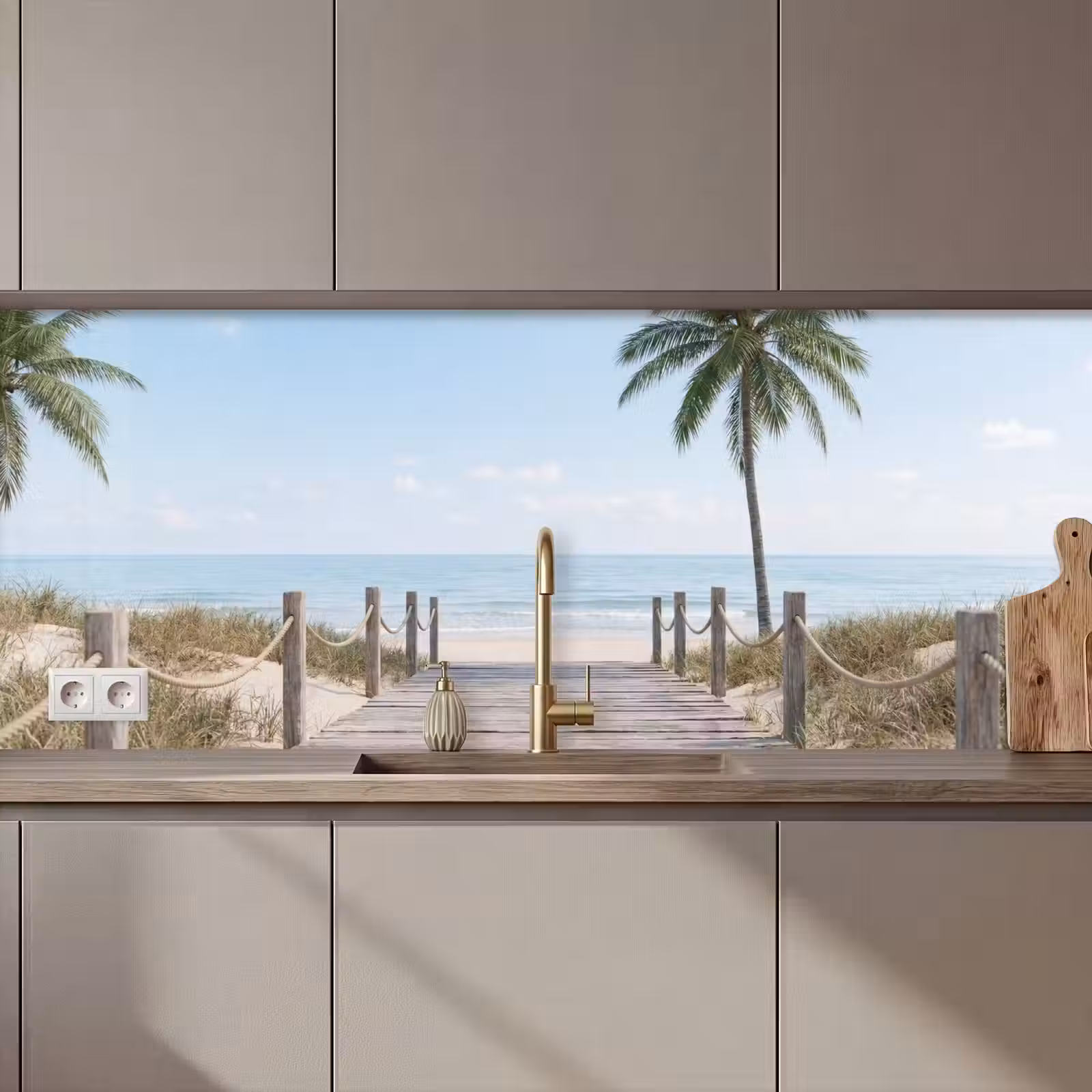 Keuken achterwand - Palmbomen - Pad - Horizon — 1