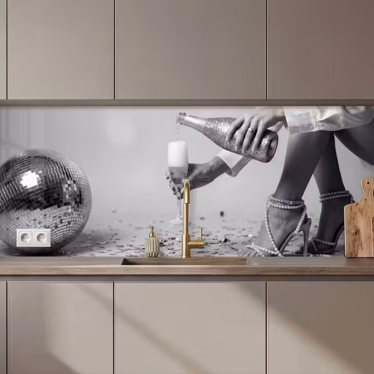Keuken achterwand - Feestelijk - Champagne - Discobal — 1