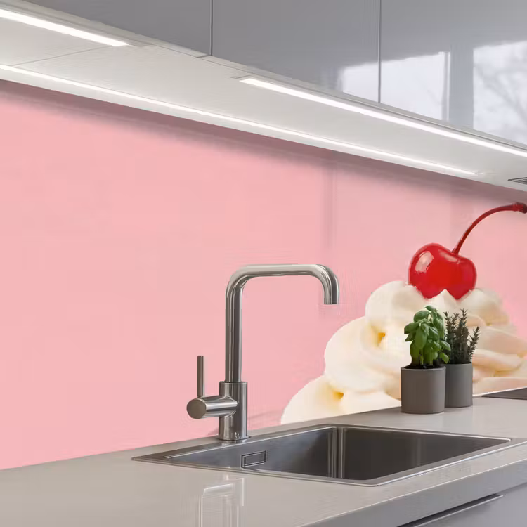 Keuken achterwand - Kers - Slagroom - Roze — 2