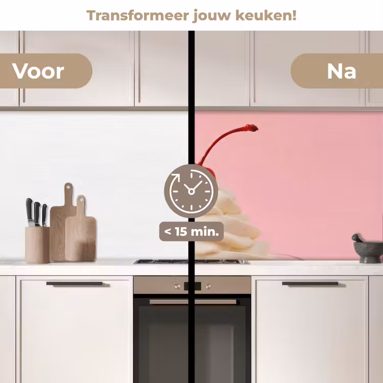 Keuken achterwand - Kers - Slagroom - Roze — 3