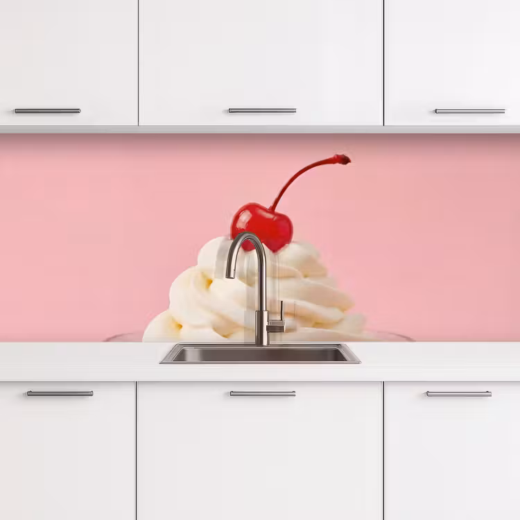 Keuken achterwand - Kers - Slagroom - Roze — 4