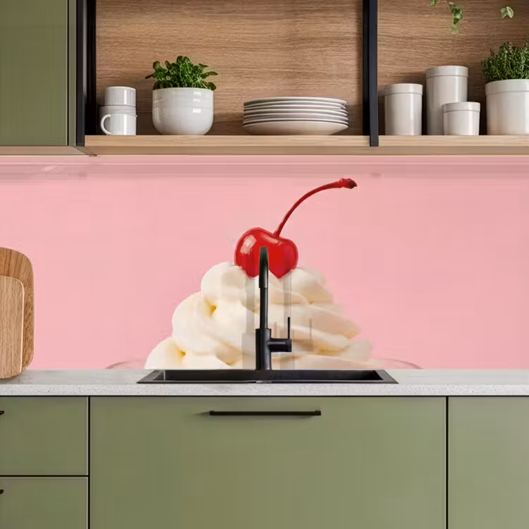 Keuken achterwand - Kers - Slagroom - Roze — 8