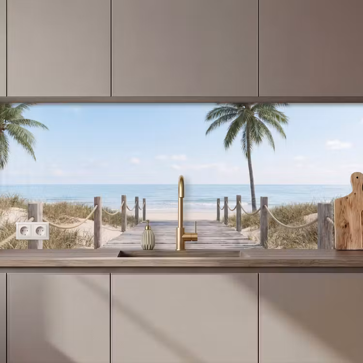 Keuken achterwand - Palmbomen - Pad - Horizon — 1