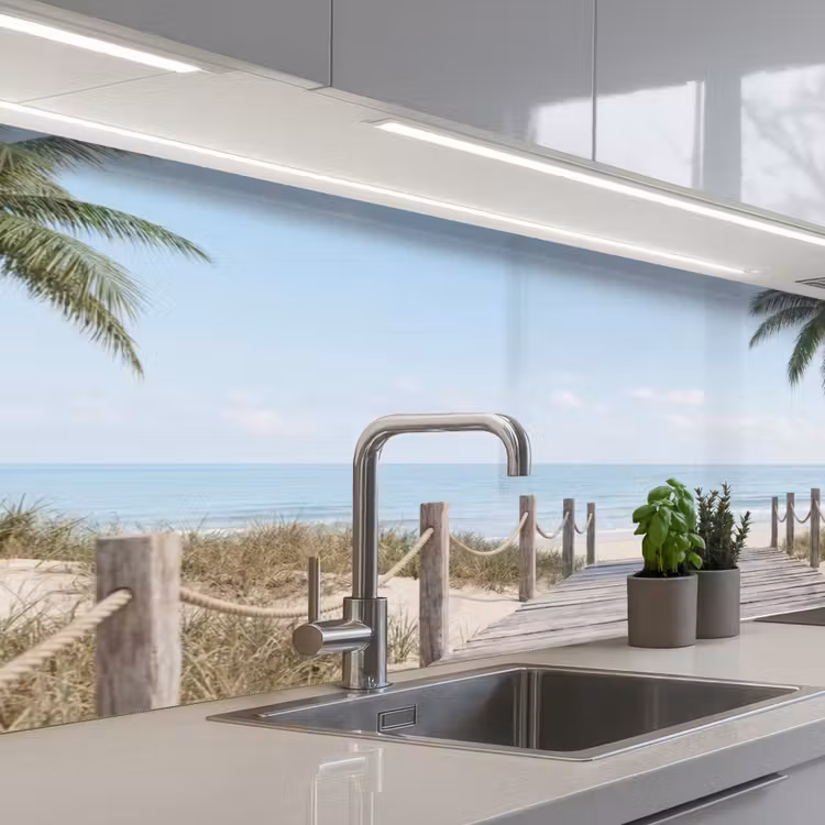 Keuken achterwand - Palmbomen - Pad - Horizon — 2
