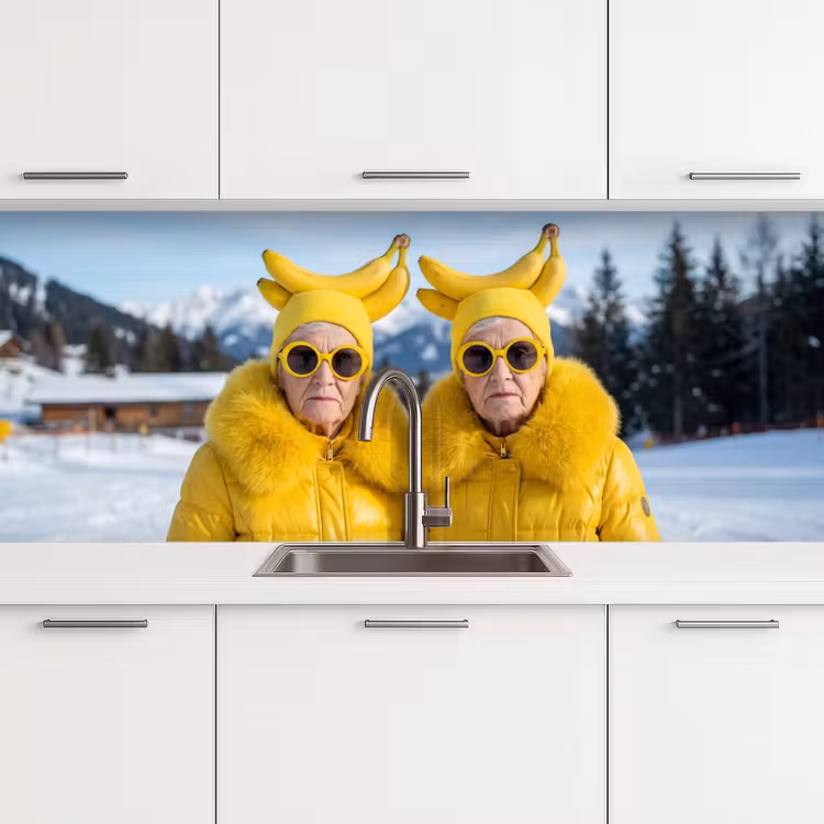 Keuken achterwand - Vrouwen - Bananen - Geel — 4