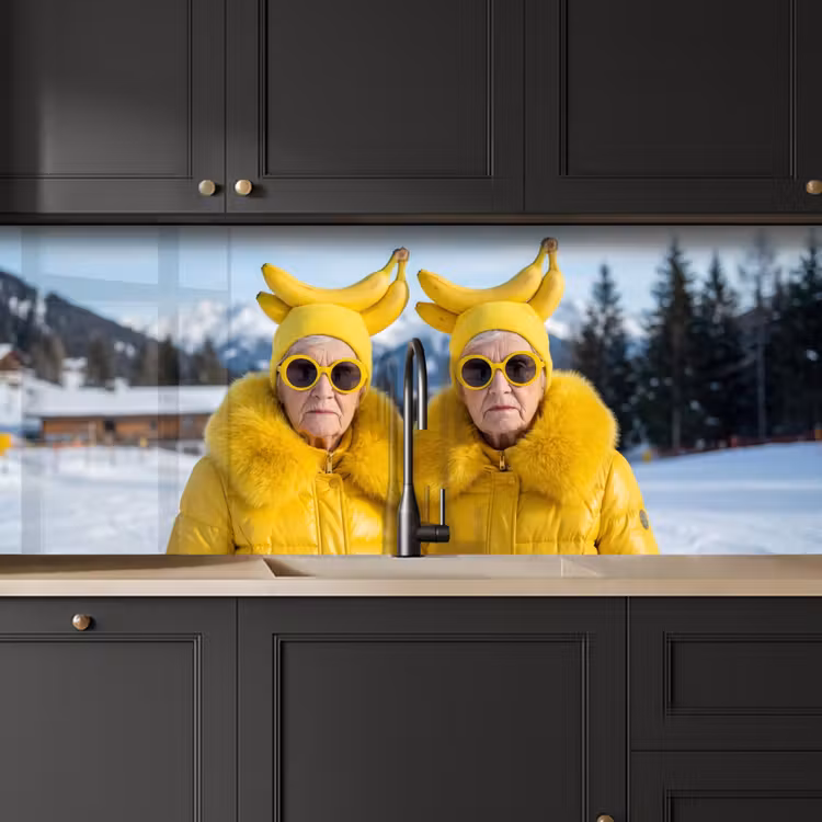 Keuken achterwand - Vrouwen - Bananen - Geel — 6