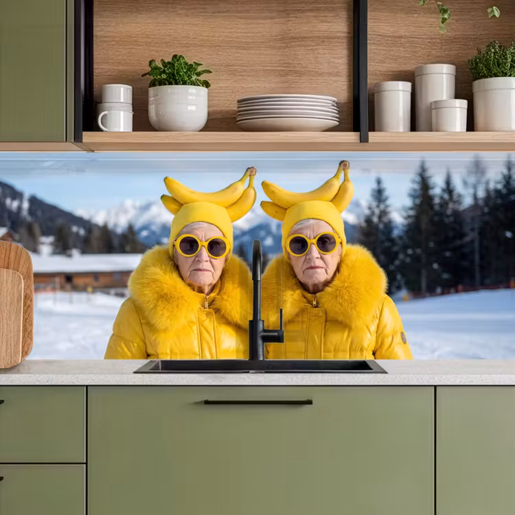 Keuken achterwand - Vrouwen - Bananen - Geel — 8