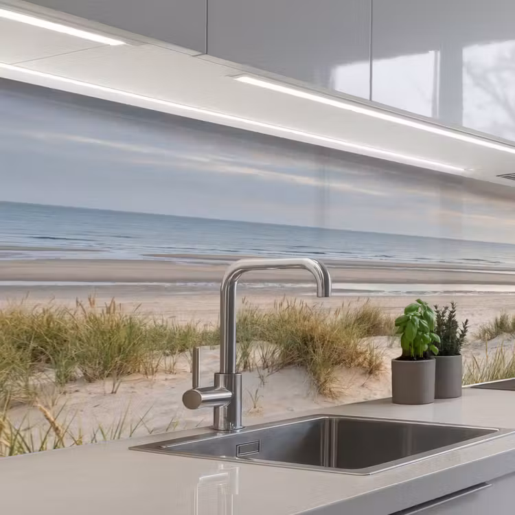 Keuken achterwand - Zandstrand - Bewolkt - Duinen — 2