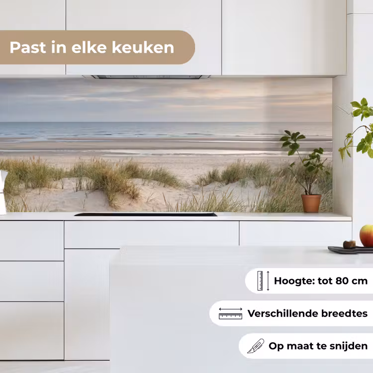 Keuken achterwand - Zandstrand - Bewolkt - Duinen — 7