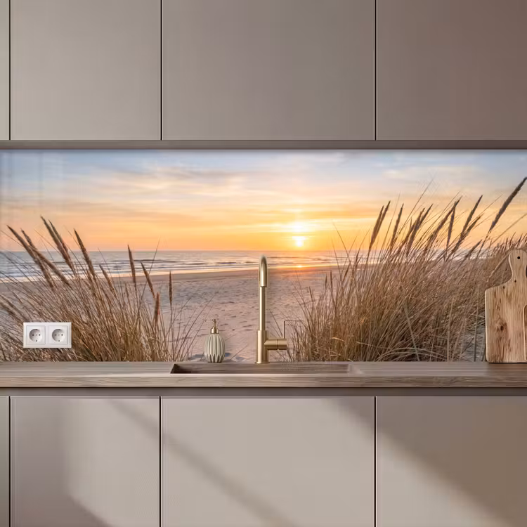 Keuken achterwand - Zonsondergang - Duinen - Zee — 1