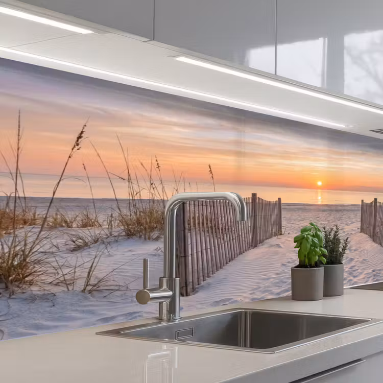 Keuken achterwand - Zonsondergang - Strand - Zand — 2