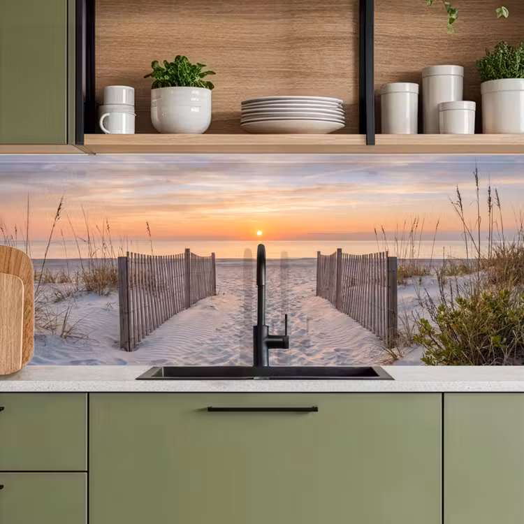 Keuken achterwand - Zonsondergang - Strand - Zand — 8