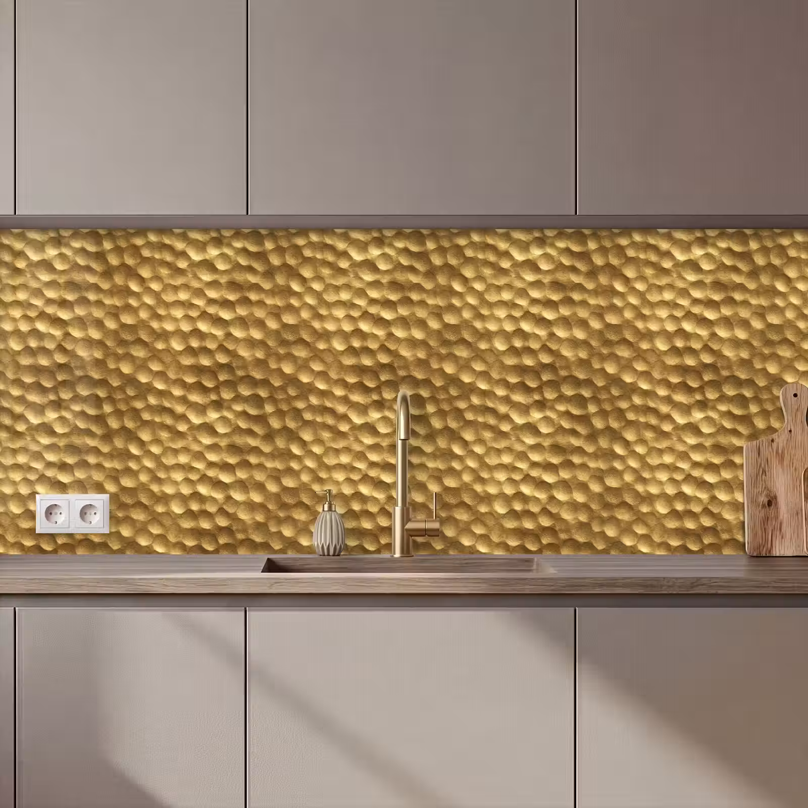 Keuken achterwand - Metaal - Dynamisch - Goud — 1