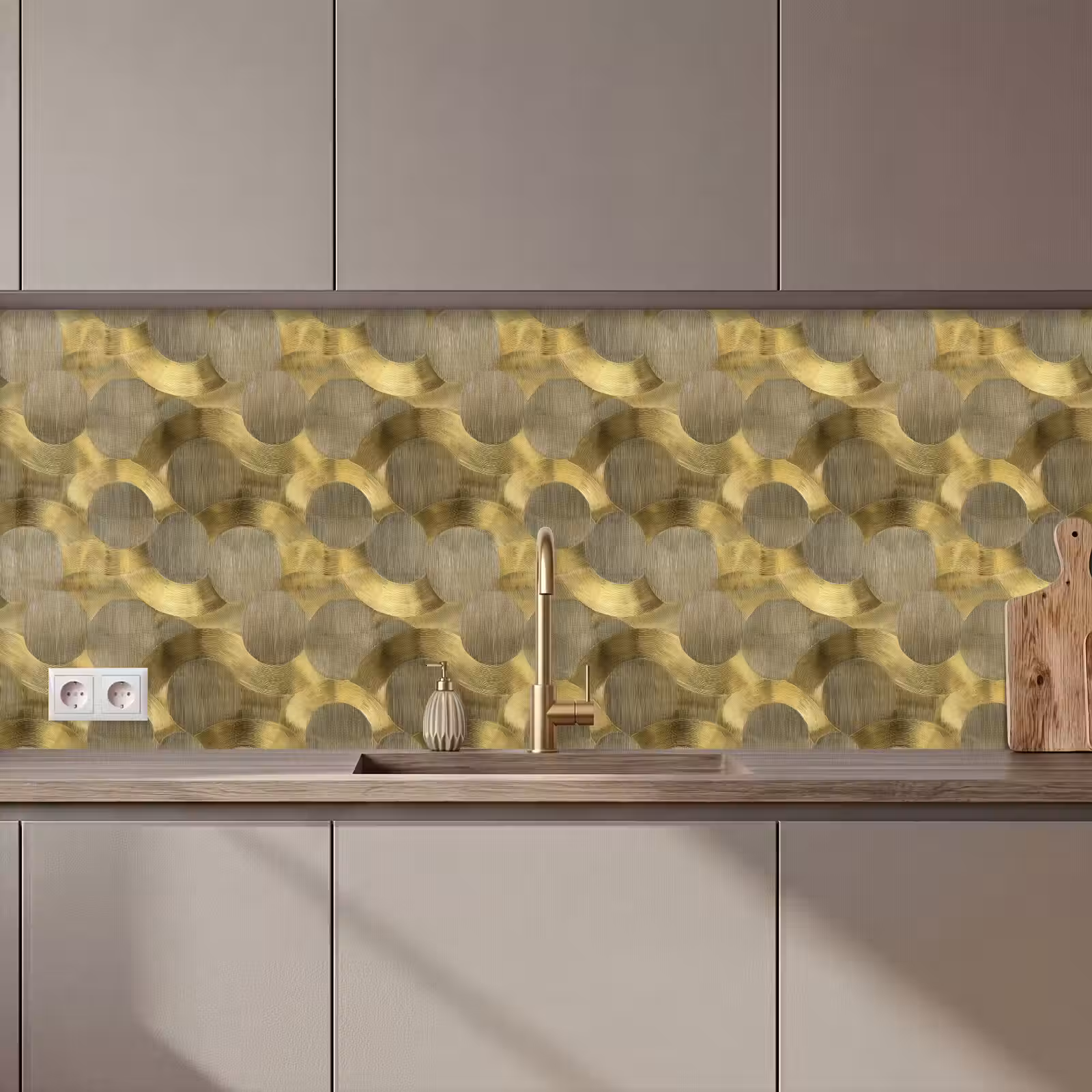Keuken achterwand - Modern - Geometrisch - Goud — 1