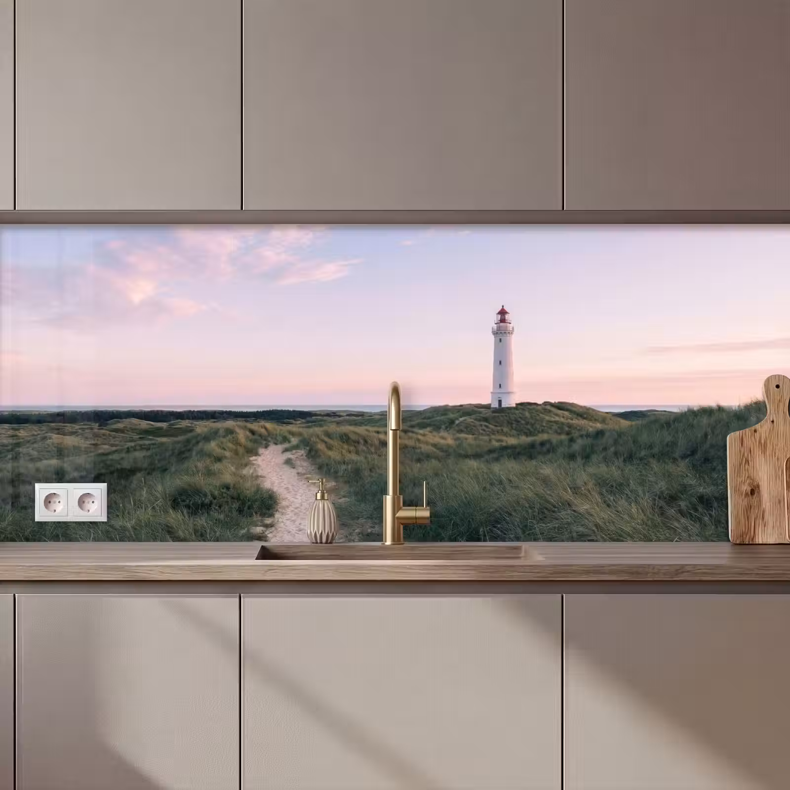 Keuken achterwand - Vuurtoren - Duinlandschap - Zee — 1