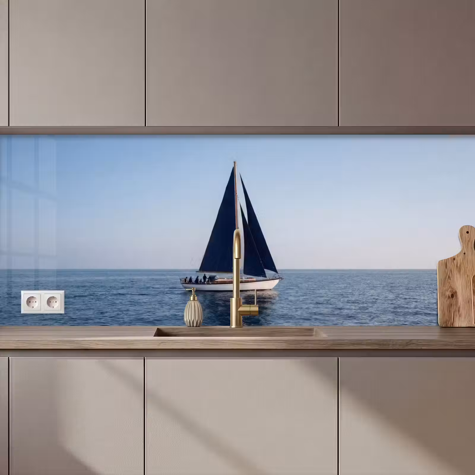 Keuken achterwand - Zeilboot - Zee - Blauw — 1