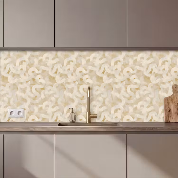 Keuken achterwand - Abstract - Lijnen - Beige — 1