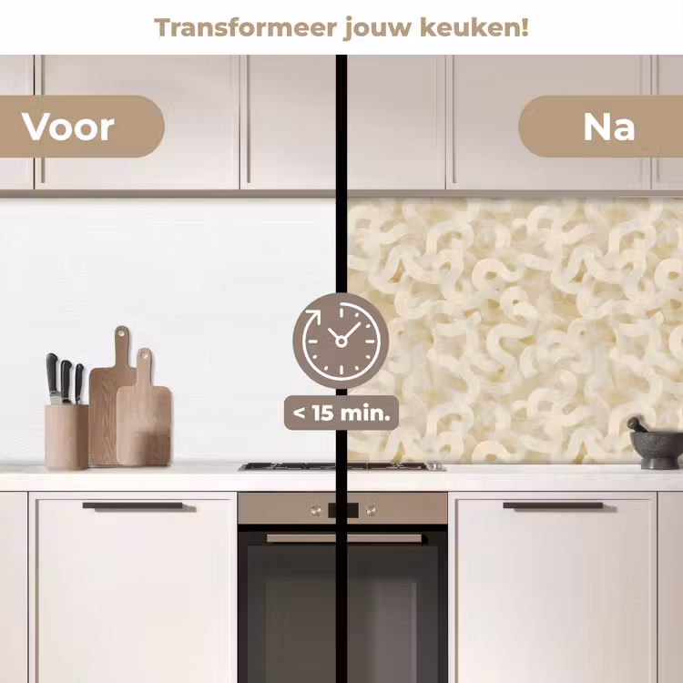 Keuken achterwand - Abstract - Lijnen - Beige — 3