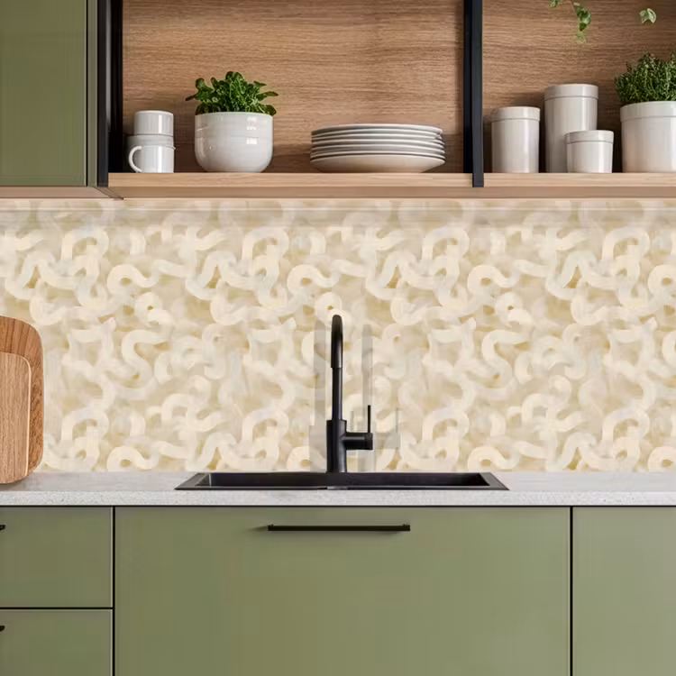 Keuken achterwand - Abstract - Lijnen - Beige — 8