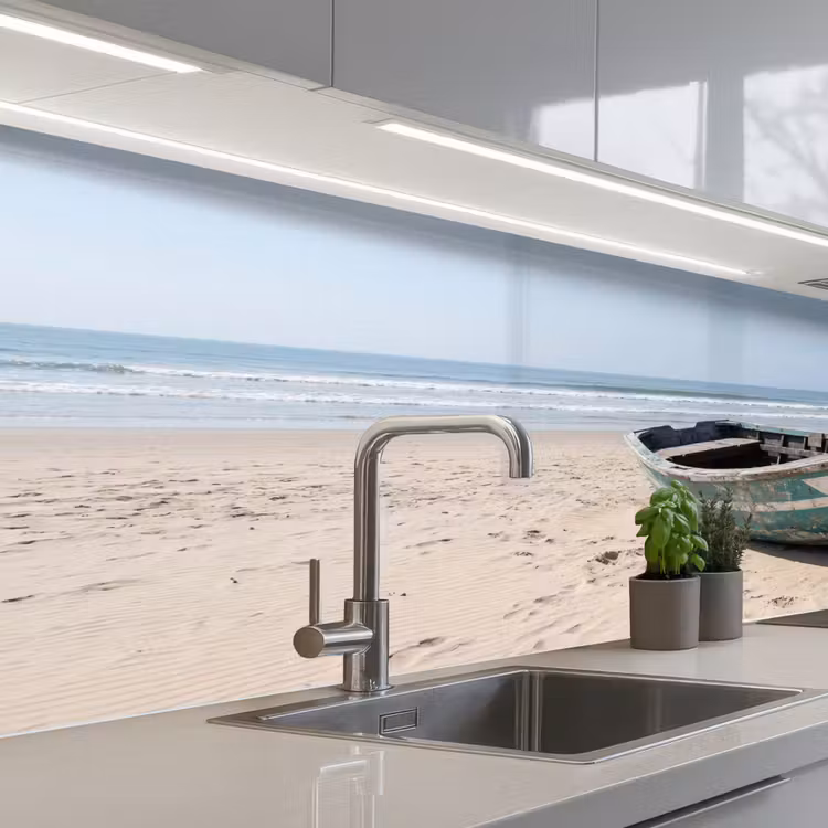 Keuken achterwand - Boot - Zandstrand - Zee — 2