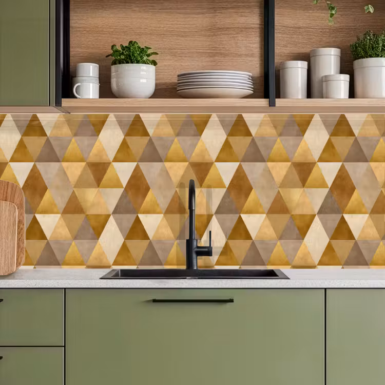 Keuken achterwand - Geometrisch - Driehoek - Goud — 8