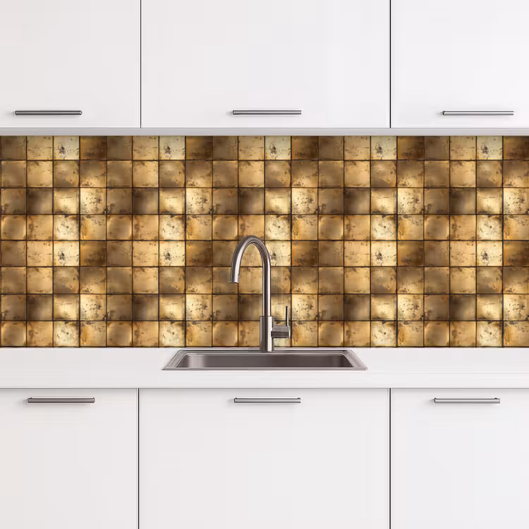 Keuken achterwand - Geometrisch - Tegels - Goud — 4