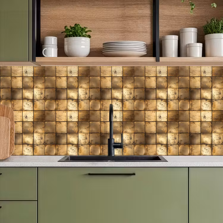 Keuken achterwand - Geometrisch - Tegels - Goud — 8