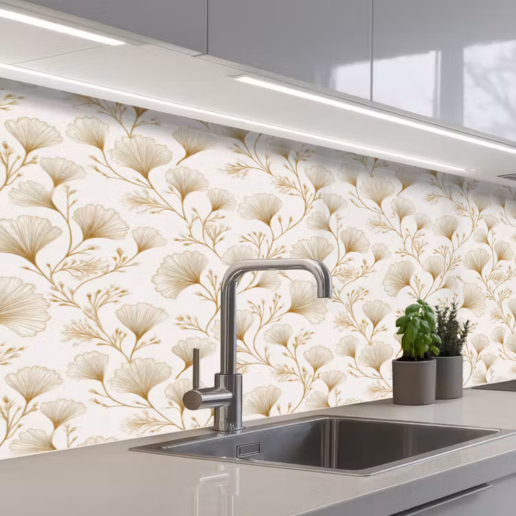 Keuken achterwand - Ginkgo - Takken - Goud — 2