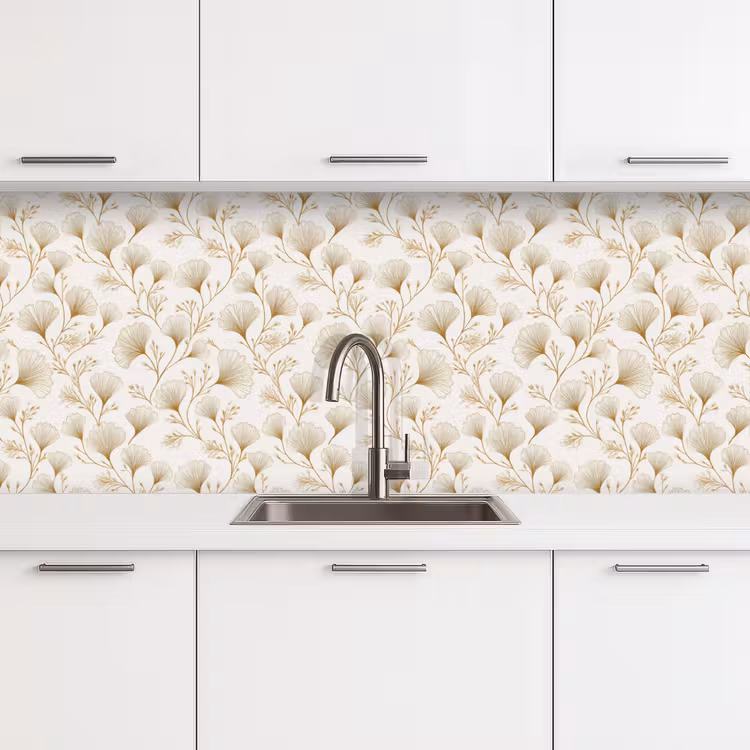 Keuken achterwand - Ginkgo - Takken - Goud — 4