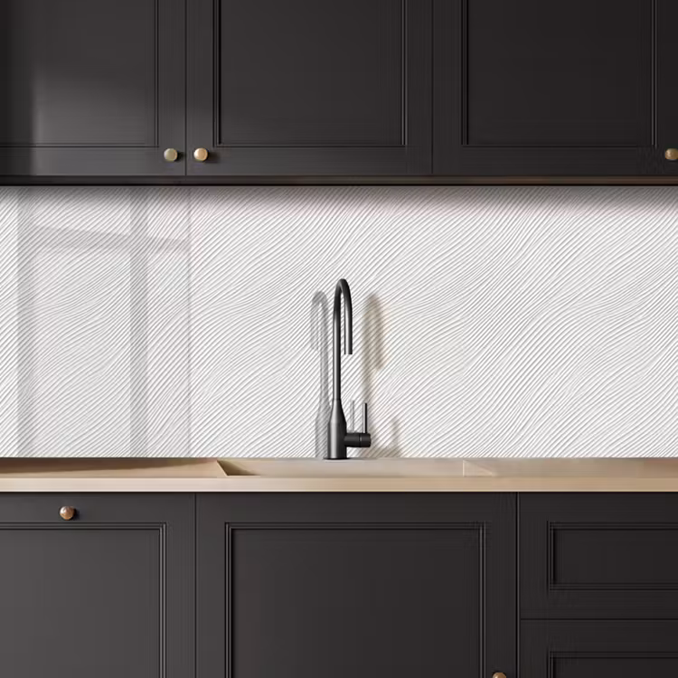 Keuken achterwand - Golven - Ribbels - Wit — 6
