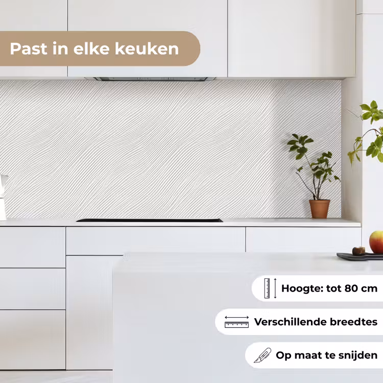 Keuken achterwand - Golven - Ribbels - Wit — 7