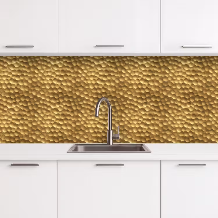 Keuken achterwand - Metaal - Dynamisch - Goud — 4