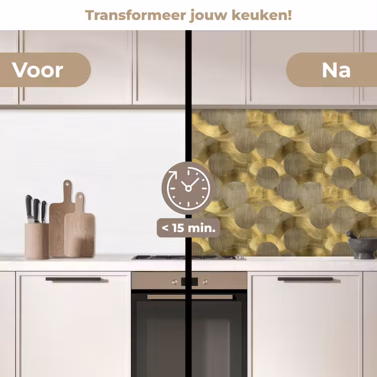 Keuken achterwand - Modern - Geometrisch - Goud — 3