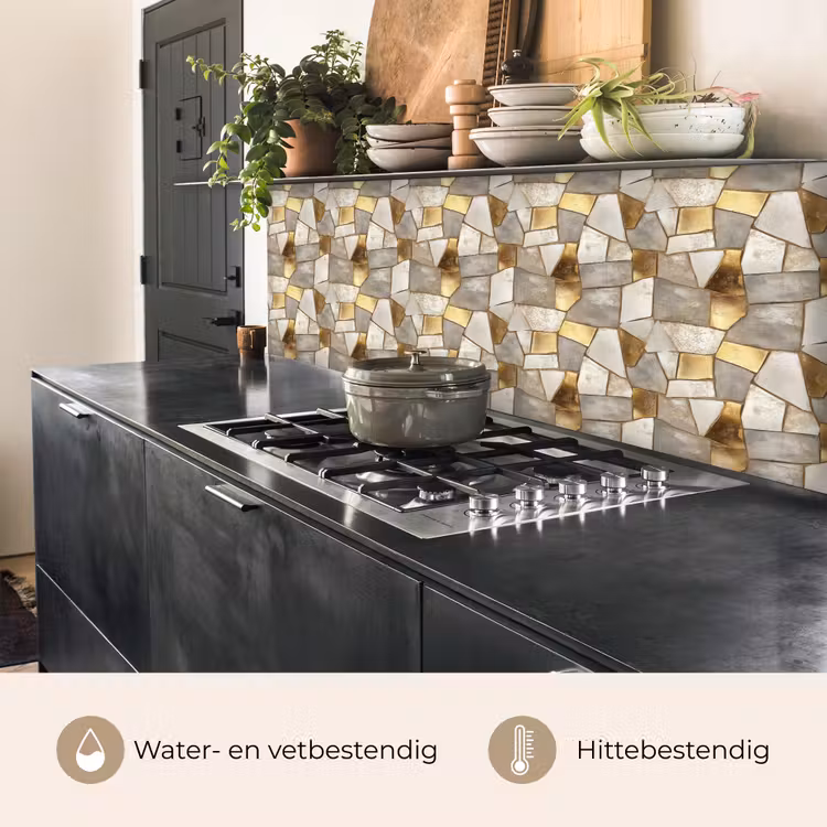 Keuken achterwand - Mozaïek - Marmer - Goud — 5