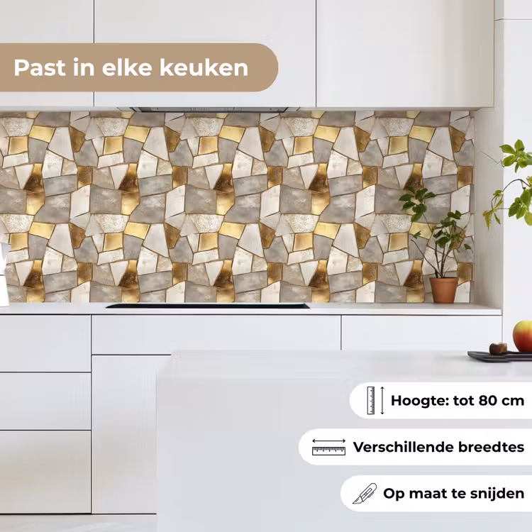 Keuken achterwand - Mozaïek - Marmer - Goud — 7