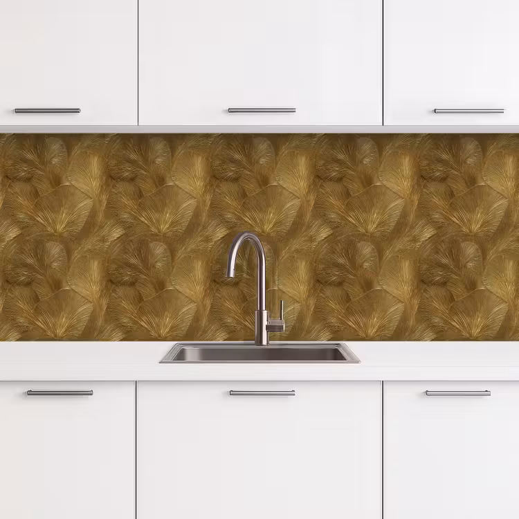 Keuken achterwand - Organisch - Lijnen - Goud — 4