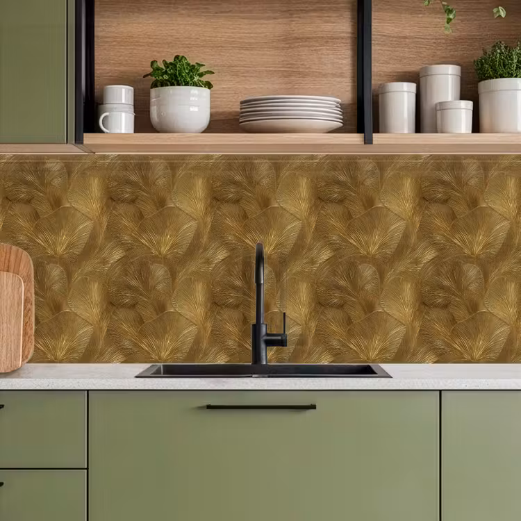 Keuken achterwand - Organisch - Lijnen - Goud — 8