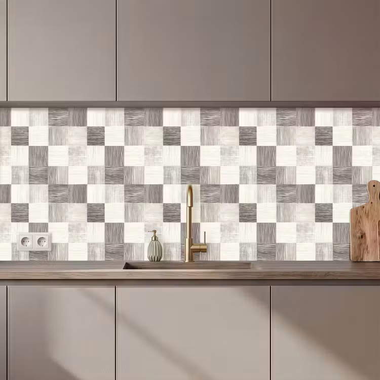 Keuken achterwand - Patroon - Dambord - Houtnerf — 1