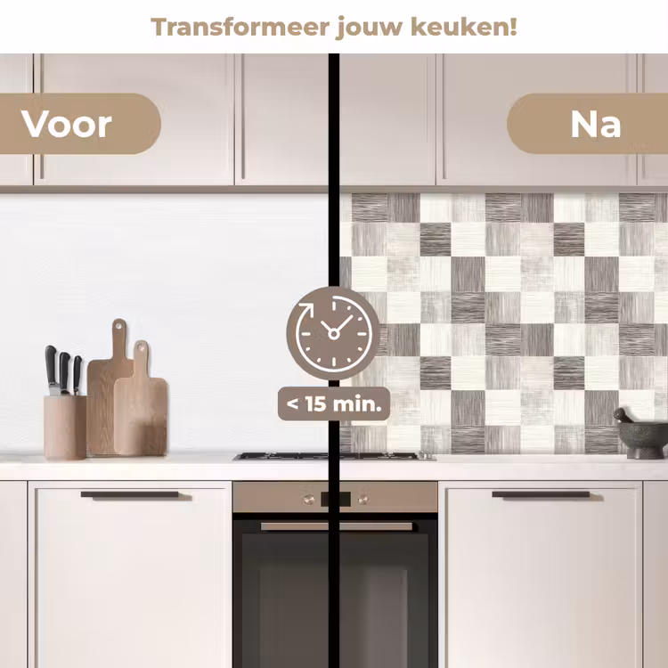 Keuken achterwand - Patroon - Dambord - Houtnerf — 3