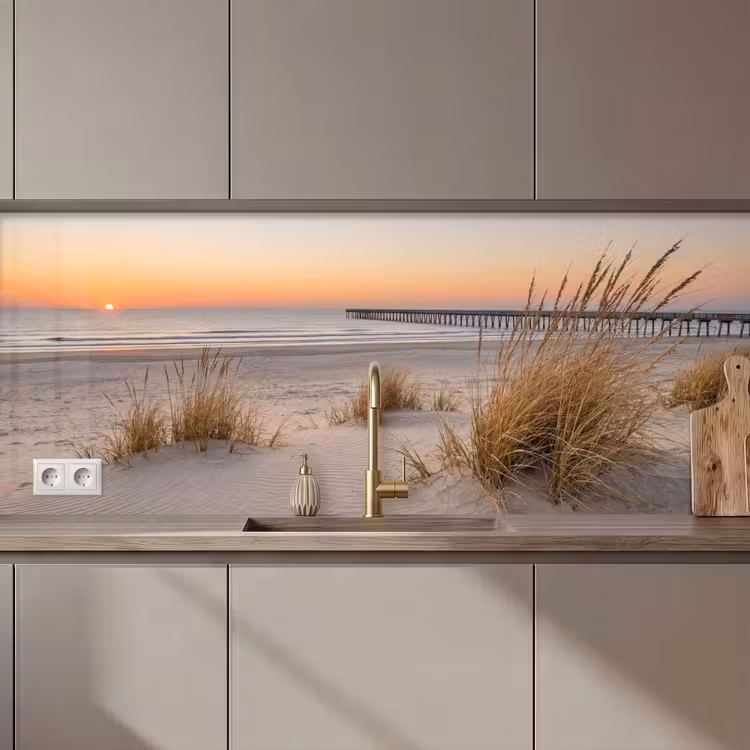 Keuken achterwand - Pier - Zonsondergang - Strand — 1