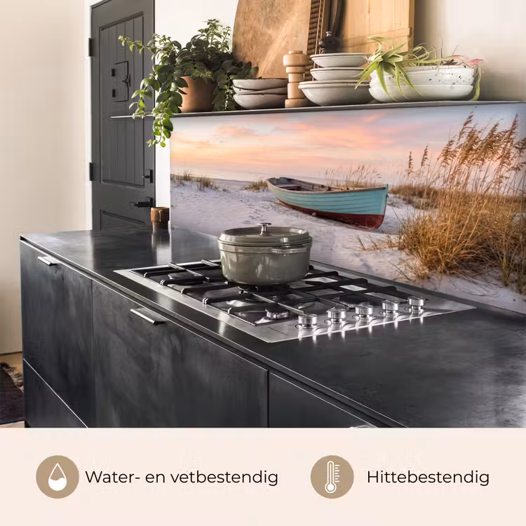 Keuken achterwand - Rustiek - Roeiboot - Zandstrand — 5