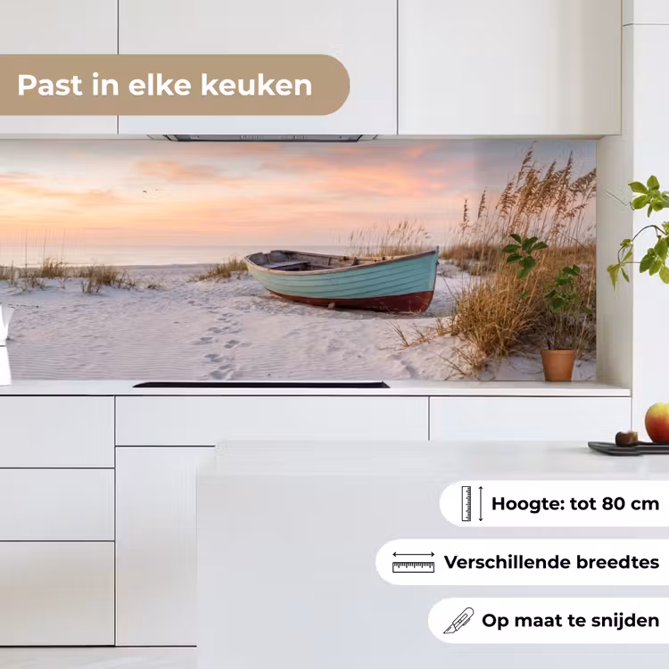 Keuken achterwand - Rustiek - Roeiboot - Zandstrand — 7